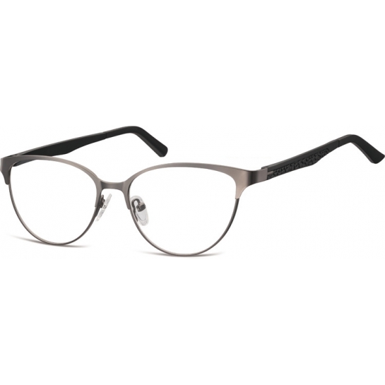 Oprawki okularowe kocie oczy damskie stalowe,giętki zausznik Sunoptic 980C grafitowe